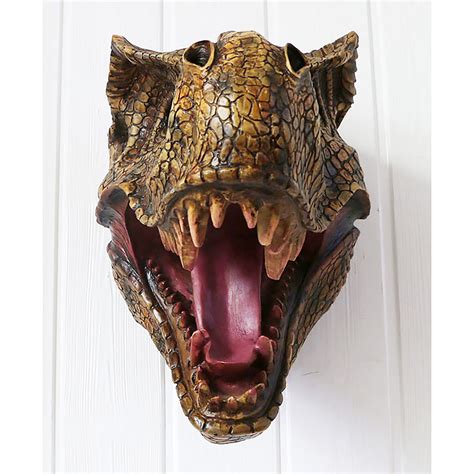 dinosaur wall mount head|t rex head sculpture.